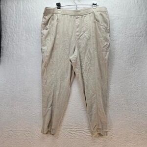Old Navy Linen Blend Pull On Pant‎ Tropical Beach Resort Comfort Cool Womens XL